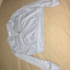 cropped quarter zip sweatshirt